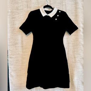 IVANKA TRUMP | Black Dress with 3 pears and white peterman collar | size 4